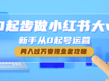 (3482)0起步做小红书大v,新手从0起号运营,月入过万变现全套攻略