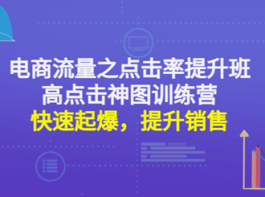 (3483)电商流量之点击率提升班+高点击神图训练营:快速起爆,提升销售!