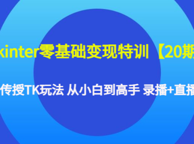 (3495)tkinter零基础变现特训【20期】系统传授TK玩法 从小白到高手 录播+直播课