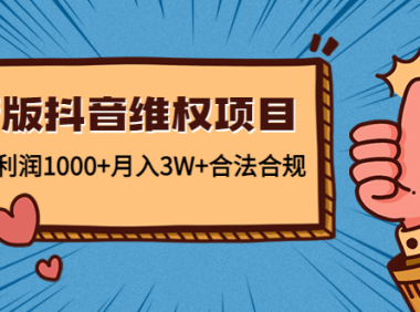 (3512)新版抖音维全项目:每单利润1000+月入3W+合法合规!