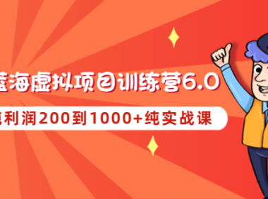 (3445)黄岛主《淘宝蓝海虚拟项目陪跑训练营6.0》每天纯利润200到1000+纯实战课