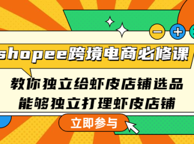 (3446)shopee跨境电商必修课:教你独立给虾皮店铺选品,能够独立打理虾皮店铺