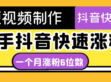 (3447)短视频油管动画-快手抖音快速涨粉:一个月粉丝突破6位数 轻松实现经济自由