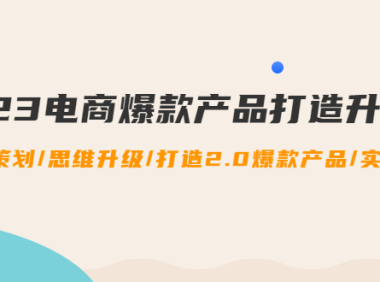 (3470)2023电商爆款产品打造升级课:爆款策划/思维升级/打造2.0爆款产品/【推荐】