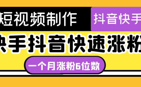 (3447)短视频油管动画-快手抖音快速涨粉:一个月粉丝突破6位数 轻松实现经济自由