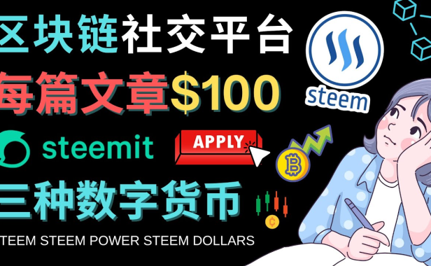 （3461）区块链的社交媒体平台Steemit，每篇文章赚100美元 – 注册流程和盈利模式