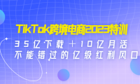 (3598)TikTok跨境电商2023特训:35亿下载+10亿月活,不能错过的亿级红利风口