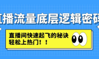（3671）直播流量底层逻辑密码：直播间快速起飞的秘诀，轻松上热门