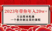 (3681)韭菜-联盟· 2023年带你年入20w+方法简单粗暴,一个教你割韭菜的课程