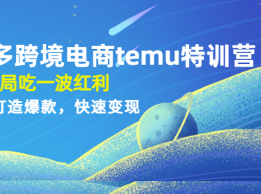 (3492)拼多多跨境电商temu特训营:先入局吃一波红利,从0到1打造爆款,快速变现