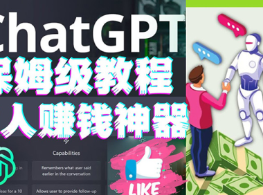 (3496)懒人赚钱神器ChatGPT教程速成保姆级实操,人工智能AI对话ChatGPT赚钱