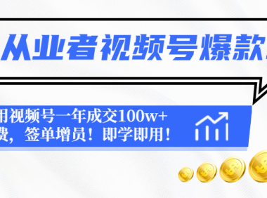 (3505)保险从业者视频号爆款攻略:利用视频号一年成交100w+保费,签单增员!