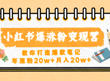 (3522)小红书爆涨粉变现营(第五期)教你打造爆款笔记,年涨粉20w+月入20w+