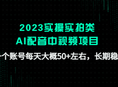(3560)2023实操实拍类AI配音中视频项目,一个账号每天大概50+左右,长期稳定
