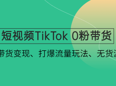 (3578)短视频TikTok 0粉带货:快速带货变现、打爆流量玩法、无货源玩法!