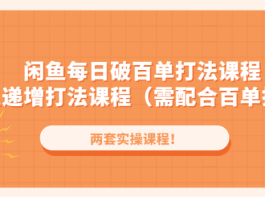 (3632)闲鱼每日破百单打法实操课程+闲鱼递增打法课程(需配合百单打法)