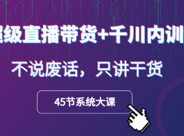 （3650）超级直播带货+千川内训课，45节系统大课，不说废话，只讲干货