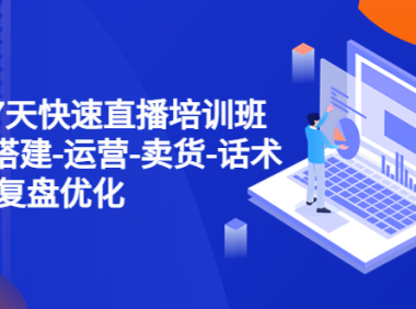（3667）新手7天快速直播培训班：账号搭建-运营-卖货-话术脚本 复盘优化（14节）