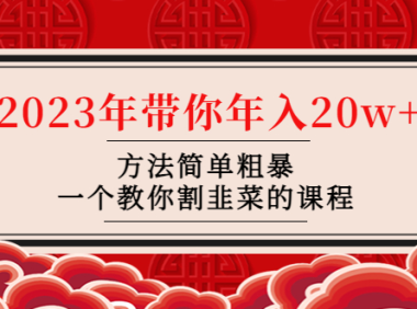 (3681)韭菜-联盟· 2023年带你年入20w+方法简单粗暴,一个教你割韭菜的课程