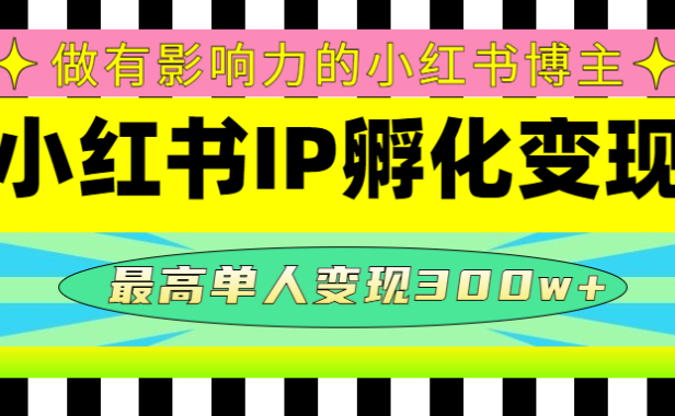 （3481）某收费培训-小红书IP孵化变现：做有影响力的小红书博主，最高单人变现300w+