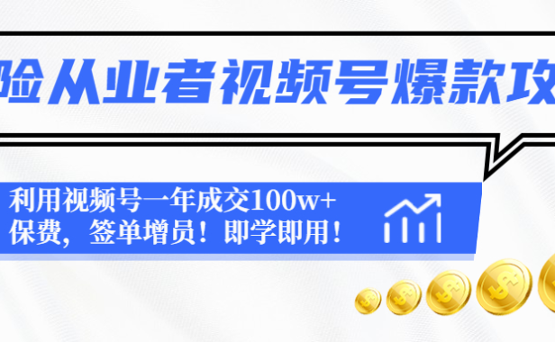 （3505）保险从业者视频号爆款攻略：利用视频号一年成交100w+保费，签单增员！
