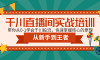 （3696）千川直播间实战培训：带你从0-1学会千川投流，快速掌握核心的原理