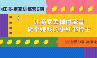 (3708)小红书-商家训练营12期:让商家丢掉付费流量,做个赚钱的小红书博主