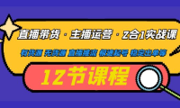 （3889）直播带货·主播运营2合1实战课 有货源 无货源 直播推流 极速起号 稳定出单