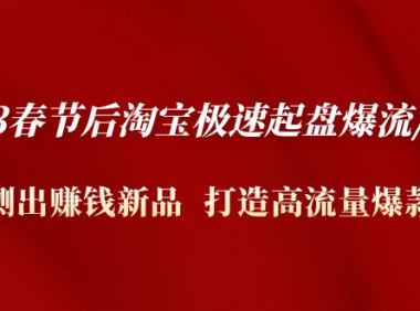 (3747)2023春节后淘宝极速起盘爆流/爆单:测出赚钱新品 打造高流量爆款