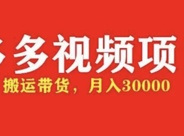 (3755)多多带货视频快速50爆款拿带货资格,搬运带货 月入3w【全套脚本+详细玩法】