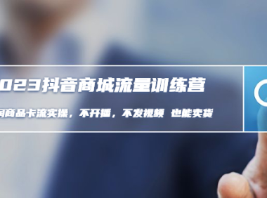（3777）2023抖音商城流量班：利润商品卡流实操，不开播-不发视频-也能卖货（无水印课程）