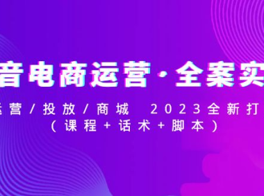 (3799)抖音电商运营·全案实操:运营/投放/商城 2023全新打法(课程+话术+脚本)