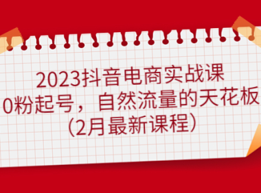 （3814）2023抖音电商实战课：0粉起号，自然流量的天花板（2月最新课程）（无水印课程）