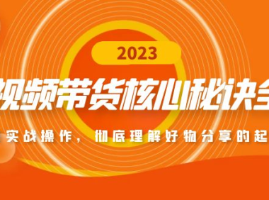 （3826）短视频带货核心秘诀全辑：带货实战操作，彻底理解好物分享的起号逻辑