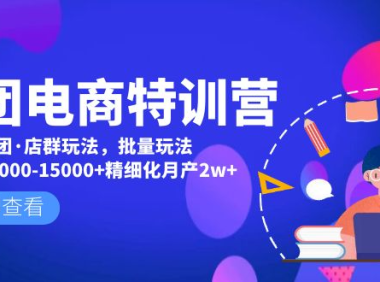 (3837)美团电商特训营:美团·店群玩法,无脑铺货月产出6000-15000+精细化月产2w+