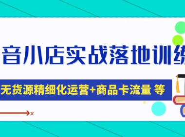 (3883)抖音小店实战落地训练营:抖店无货源精细化运营,商品卡流量等等(22节)