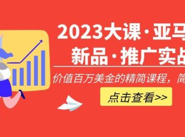 (3933)2023大课·亚马逊新品·推广实战:价值百万美金的精简课程,简单粗暴!