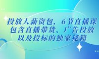 （3958）投放人薪资包，6节直播课，包含直播带货、广告投放、以及投标的独家秘籍