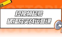 （3959）短视频起号·破播放实战运营课，用通俗易懂大白话带你玩转短视频