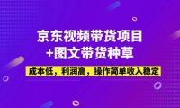 （3969）京东视频带货项目+图文带货种草，成本低，利润高，操作简单收入稳定