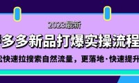 (3970)拼多多-新品打爆实操流程:轻松快速拉搜索自然流量,更落地·快速提升!