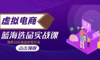 (4005)虚拟电商 · 蓝海选品实战课,淘宝15大选品实用方法!