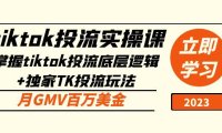 （4017）tiktok投流实操课：掌握tiktok投流底层逻辑+独家TK投流玩法 月GMV百万美金