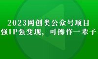 (4031)2023网创类公众号月入过万项目,强IP强变现,可操作一辈子