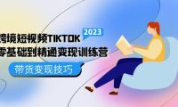 (4088)跨境电商·短视频TIKTOK零基础到精通变现训练营 短视频·独立站·带货变现技巧