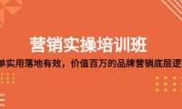 (4110)营销实操培训班:简单实用-落地有效,价值百万的品牌营销底层逻辑