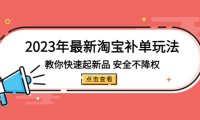 (4128)2023年最新淘宝补单玩法,教你快速起·新品,安全·不降权(18课时)