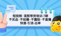 （4129）短视频·混剪带货培训-第7期 不买品·不拍摄·不露脸·不直播 快速引流出单