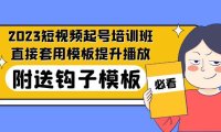 （4179）2023最新短视频起号培训班：直接套用模板提升播放，附送钩子模板-31节课