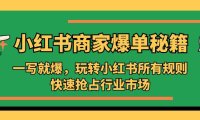 (4180)小红书·商家爆单秘籍:一写就爆,玩转小红书所有规则,快速抢占行业市场